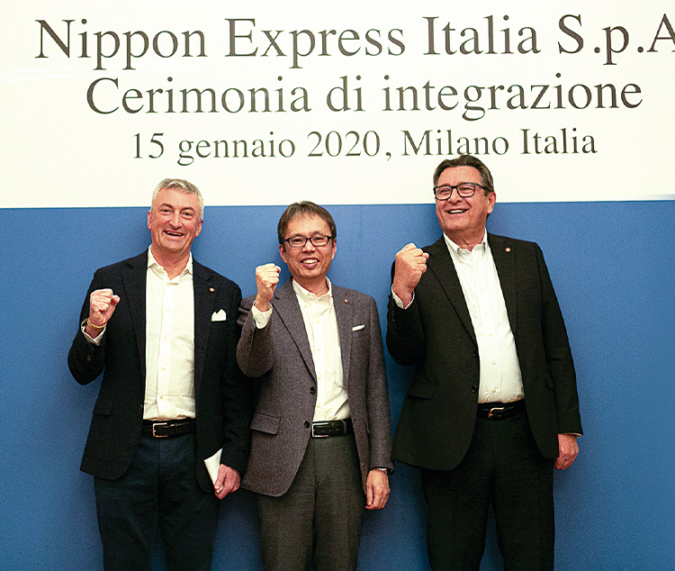2020年１月、フランコ・バーゴ、トラコンフ、イタリア日本通運のグループ３社が経営統合
